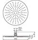 Regenbrause aus Chrom mit runder Kopfbrause und einer Vielzahl von Wasserlöchern. Das Produkt stammt von der Marke Ideal Standard und zeigt eine einfache, funktionale Bauweise.